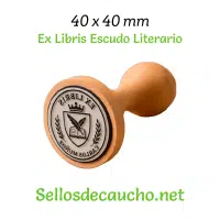 ExLibris Escudo Literario 4x4cm Sello