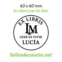ExLibris Leer Es Vivir 4x4cm Diseño