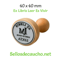 ExLibris Leer Es Vivir 4x4cm Sello