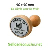 ExLibris Leer Es Vivir 4x4cm Sello