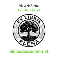 ExLibris Árbol 4x4cm Diseño