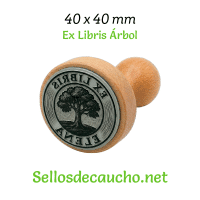ExLibris Árbol 4x4cm Sello