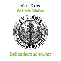 ExLibris Náutico 4x4cm Diseño