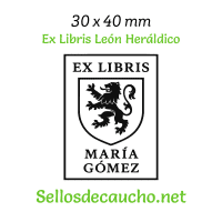 ExLibris León Heráldico 3x4cm Diseño