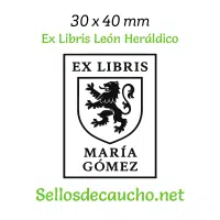 ExLibris León Heráldico 3x4cm Diseño