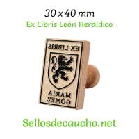 ExLibris León Heráldico 3x4cm Sello